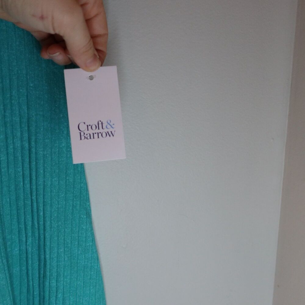Croft & Barrow Pajama Set Womens M Teal Ribbed Tank Floral Shorts Sleepwear NWT - Picture 3 of 7
